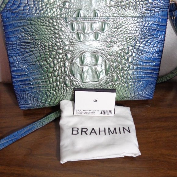 Brahmin Soldout Haven Ombre Green Blue Remy Crossbody Melbourne Leather … - Picture 5 of 15